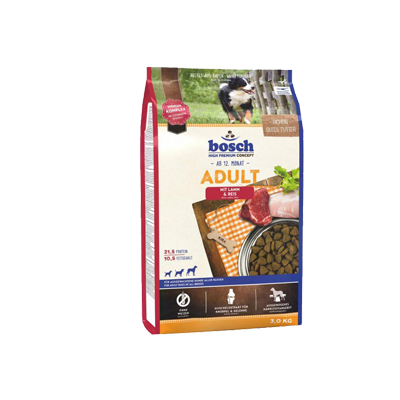 غذاي خشك سگ ادالت کلیه ن‍‍‍‍‍‍ژادها بوش طعم بره و برنج مدل(BOSCH Adult Lamb & Rice) با وزن 3 کیلوگرم