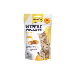 تشویقی مغزدار گربه نوتری پاکت جیم کت طعم پنیر (Nutri Pockets Cheese & Taurine) با وزن 60 گرم