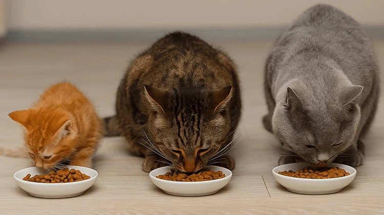 میزان غذای خشک گربه