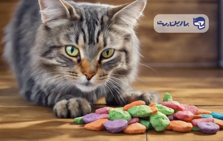 گربه در مقابل تشویقی گربه رنگی